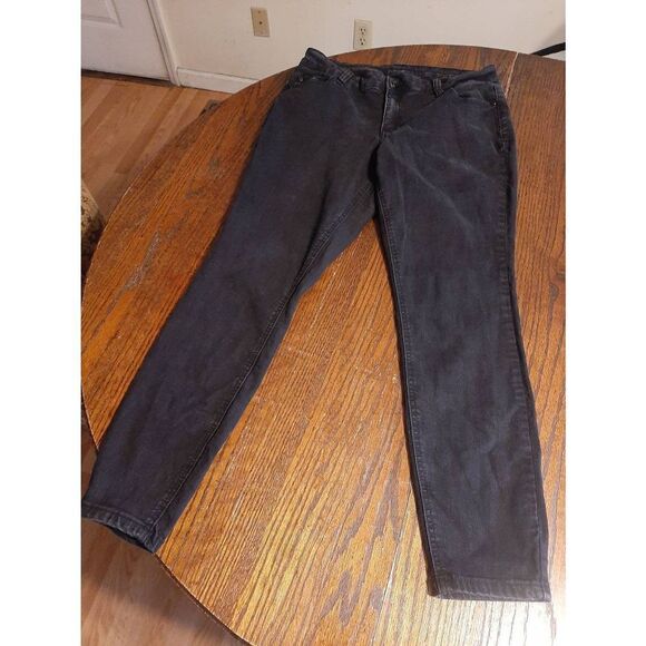 Size 14 Rue21 Black Mid Rise Jeggings Denim Blue Jeans - Picture 1 of 4